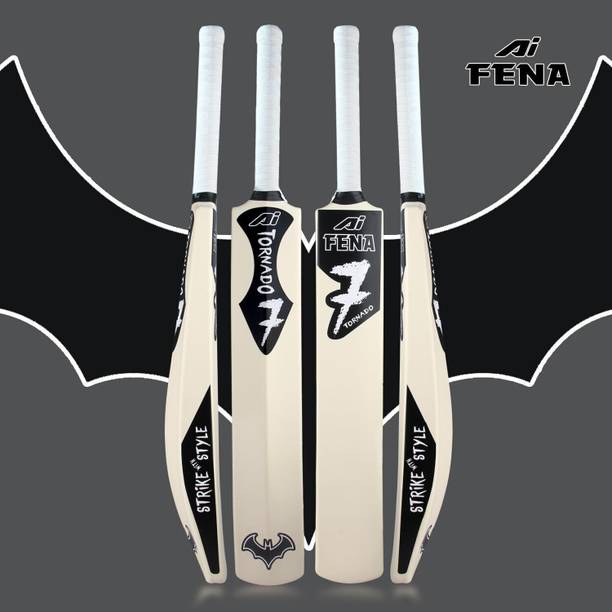 Fena White Cricket Hard Plastic Full Size PVC/Plastic PVC/Plastic Cricket  Bat For 15+ Yrs