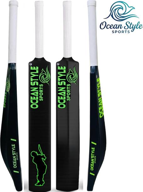 Ocean Style Sports Premium Cricket Bat | High Impact| Lightweight| Non Slip Comfort Grip| PVC/Plastic Cricket  Bat For 15+ Yrs