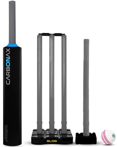 Jaspo Slog Carbonax Cricket Kit Size 34 PU Bat with HDPE for Durability &Control PVC/Plastic Cricket  Bat For 15+ Yrs