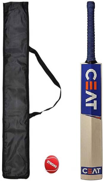 XTROKE Natural Popular Willow Cricket Bat With Ball & Bat Cover (1000 To 1200 g) Poplar Willow Cricket  Bat For 15+ Yrs