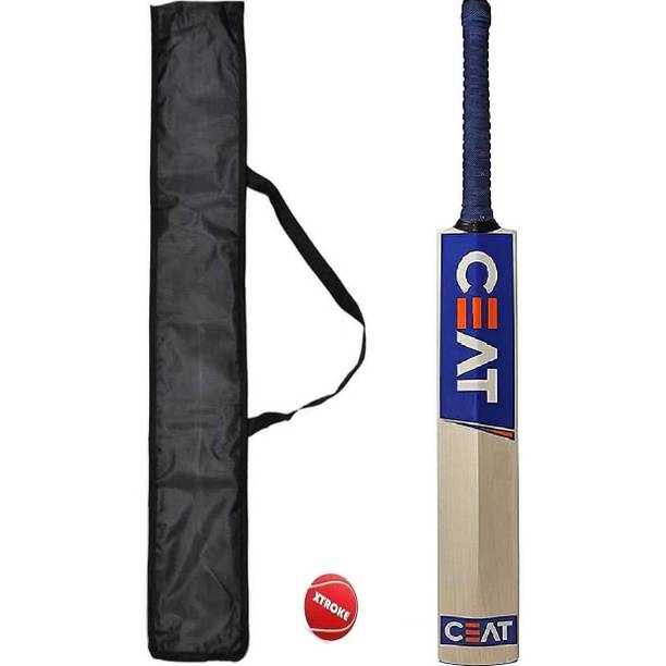 XTROKE Natural Popular Willow Cricket Bat With Ball & Bat Cover (1000 To 1200 g) Poplar Willow Cricket  Bat For 15+ Yrs
