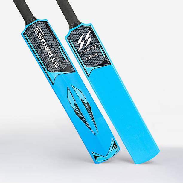 Strauss Rebel Full Size (34 inch) Indoor Outdoor Turf Hard Plastic Tennis Bat (Blue) PVC/Plastic Cricket  Bat For 15+ Yrs