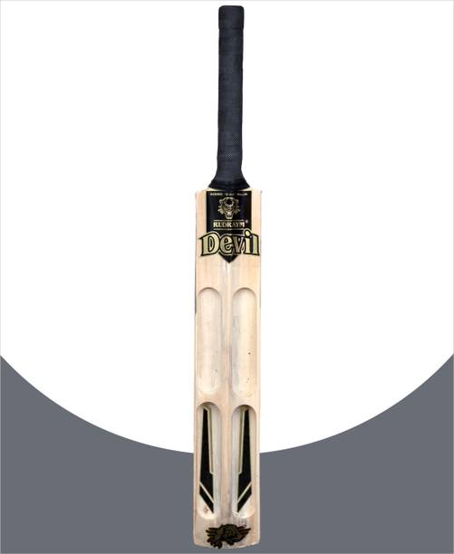 RUDRAYM Devil Kids Populer Willow Scoop Tennis Bat & Cover|Lightweight|Size 5|Boys/Girls Poplar Willow Cricket  Bat For 9 - 11 Yrs