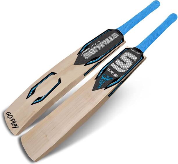 Strauss Launcher Kashmir Willow Cricket Bat | Suitable Only for Tennis Ball | Size: 4 | Kashmir Willow Cricket  Bat For 8 Yrs