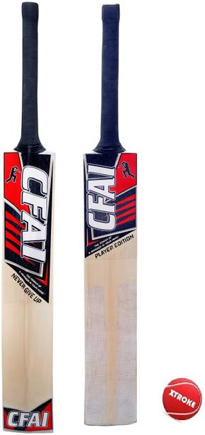 XTROKE CFAI Edition Popular Willow with Bat Cover Suitable for All Tennis Balls Poplar Willow Cricket  Bat For 15+ Yrs