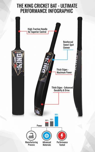XTROKE The King Hard Plastic Cricket Bat Lightweight & Durable for All Tennis Ball PVC/Plastic Cricket  Bat For 15+ Yrs