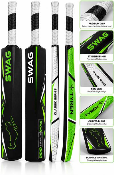 Tyren Swag Cricket Plastic Cricket Bat with Soft Ball For all age groups Full Size PVC/Plastic Cricket  Bat For 15+ Yrs