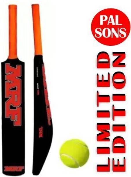 MINESFIT MRF Plastic Cricket Bat Age 12-14 Years (Size-5) With Tennis Ball & Black Cover PVC/Plastic Cricket  Bat For 12 - 14 Yrs