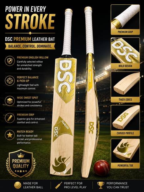 pitchvision DSC GOLDEN English Willow Cricket  Bat For 15+ Yrs