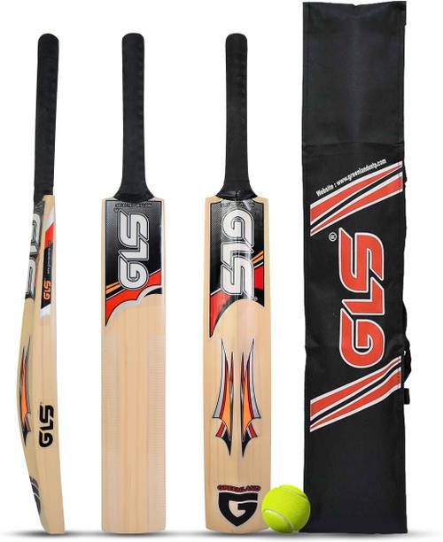 GLS Soft Pro Edition Full Cane Handle Painted Bat with Cover and Tennis Ball Kashmir Willow Cricket  Bat For 15+ Yrs