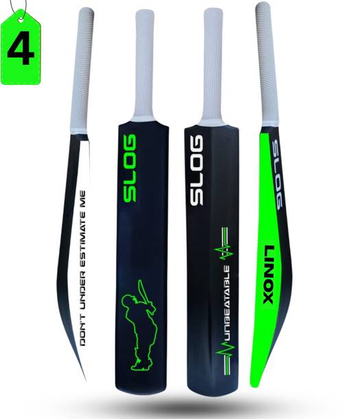 LINOX THE ORIGINAL Slog Size-4 (Ideal for 15+) Hard PLastic For tennis Ball PVC/Plastic Cricket  Bat For 10 - 12 Yrs