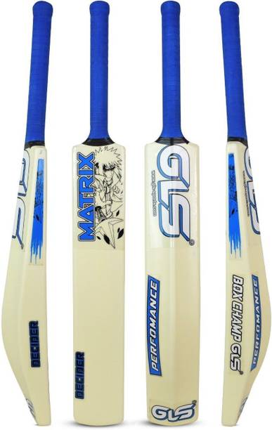 GLS MATTRIX HEAVY PLASTIC FULL SIZE CRICKET BAT (IVORY-BLUE) PVC/Plastic Cricket  Bat For 15+ Yrs