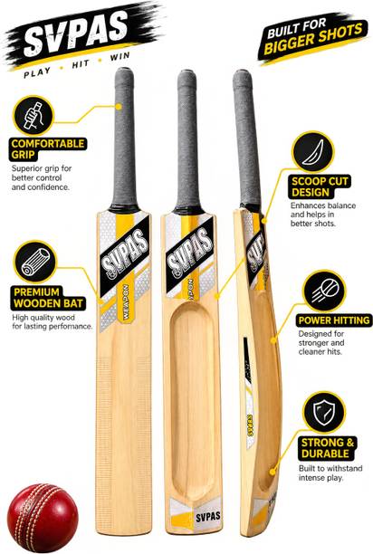 SVPAS New Scoop cricket tennis bat Poplar Willow Cricket  Bat For 10 - 12 Yrs