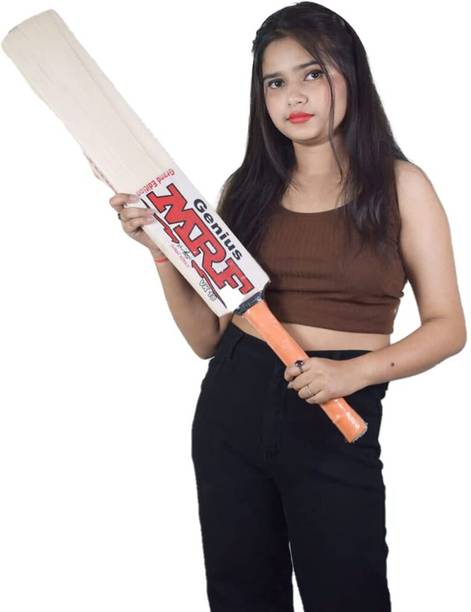 Traders red mrf Kashmiri Popular Willow Cricket Bat For Tennis Ball, Rubber Bal Kashmir Willow Cricket  Bat For 15+ Yrs