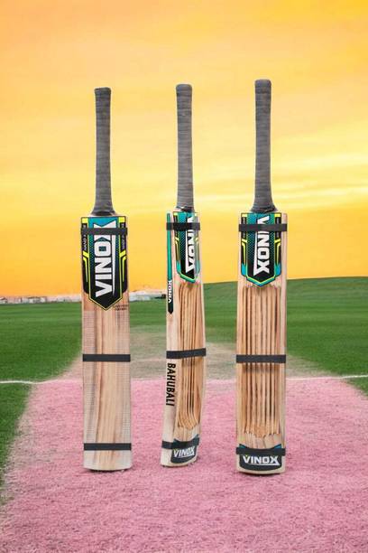 vinox TRIPPLE GUTTING HARD TENNIS BAT Kashmir Willow Cricket  Bat For 15+ Yrs