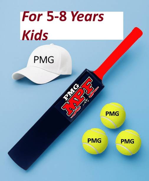 PMG Cricket Set – Plastic Bat, Cap & 3 Balls PVC/Plastic Cricket  Bat For 8 Yrs