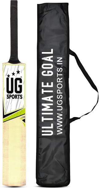 ULTIMATE GOAL Premium Poplar Willow Cricket Bat With Cover | Short Handle (Green, Full Size) Poplar Willow Cricket  Bat For 15+ Yrs