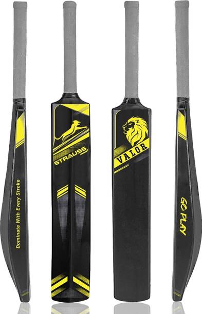 स्ट्रॉस Valor , Size SH / Full Size (34 X 4.5 inch) For All Age Groups (Yellow) PVC/ प्लास्टिक क्रिकेट  बैट फॉर 15+ Yrs
