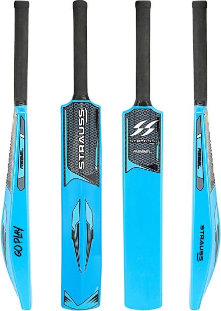 Strauss Rebel , Size SH / Full Size (34 X 4.5 inch) For All Age Groups (Blue) PVC/Plastic Cricket  Bat