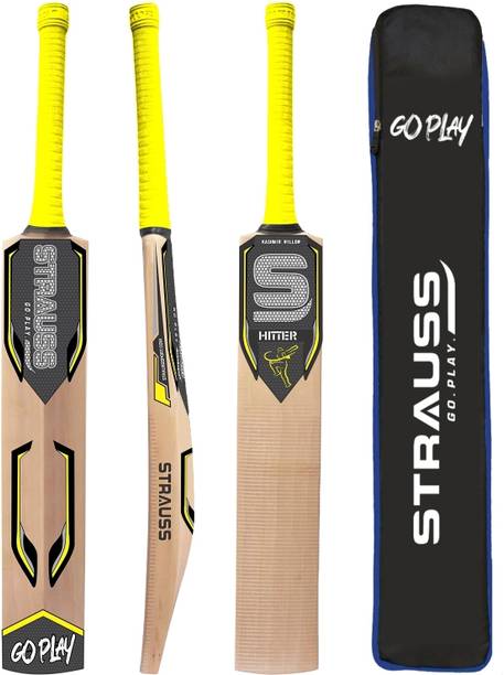 स्ट्रॉस Hitter | Suitable Only for Tennis Ball | Size: Short Handle | कश्मीर विलो क्रिकेट  बैट फॉर 15+ Yrs