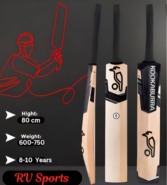 R V Sports Black Edition | Tennis Ball Cricket Bat | Size 5 Poplar Willow Cricket  Bat For 10 - 12 Yrs