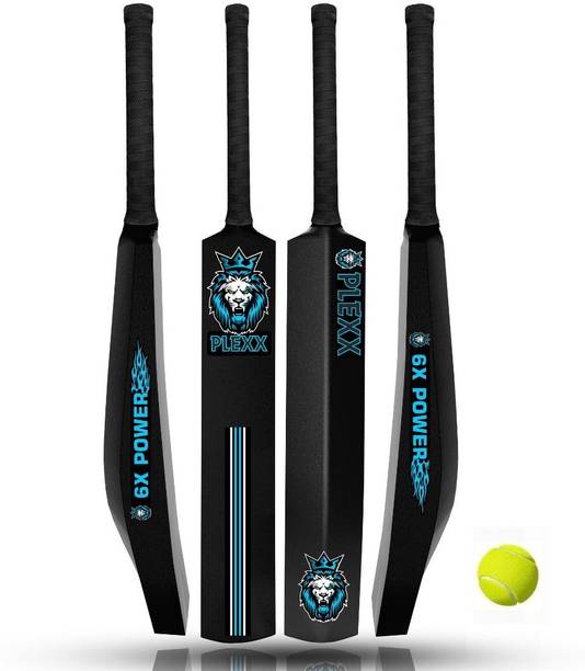 PLEXX Plastic Premium Cricket Bat (34x4.5inch) with Tennis Ball For All Age Groups PVC/Plastic Cricket  Bat For 15+ Yrs
