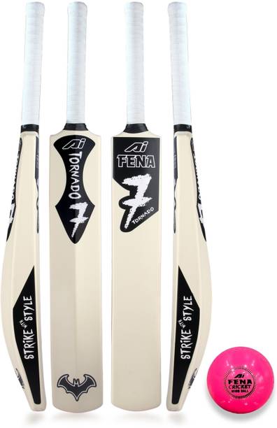 Fena Hard Plastic Cricket Bat Full Size With Wined Ball PVC/Plastic Cricket  Bat For 15+ Yrs