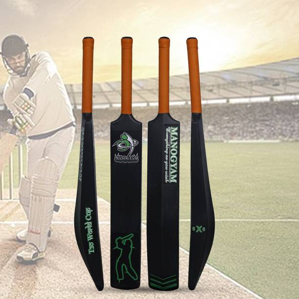 Manogyam Heavy Duty Plastic Cricket Bat, Full Size Premium Bat, Black PVC/Plastic Cricket  Bat For 15+ Yrs