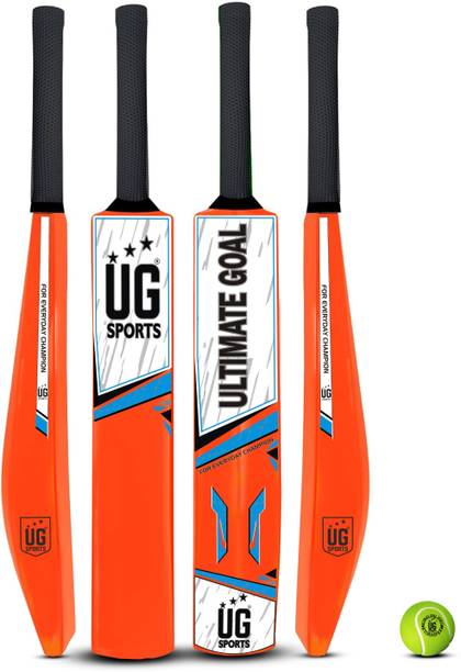 UG SPORTS Plastic Cricket Bat & Tennis Ball | Digital Printing |(Orange, Size 3) PVC/Plastic Cricket  Bat For 9 - 11 Yrs