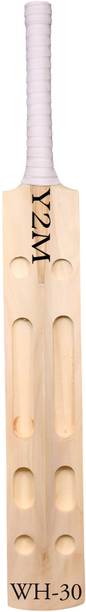 Y2M Best Quality Poplar Willow Scoop Design Bat , Plain Bat WH30 Poplar Willow Cricket  Bat For 15+ Yrs