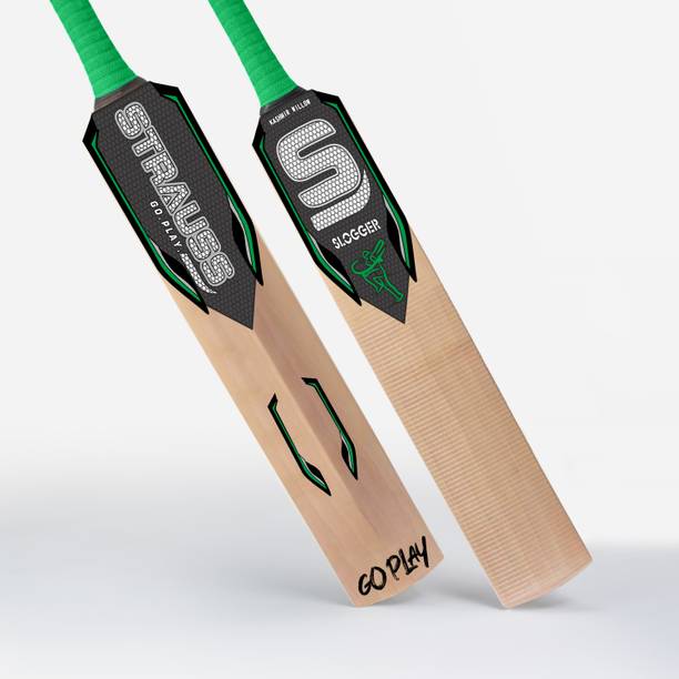 Strauss Slogger | Suitable Only for Tennis Ball | Size: 5 | Kashmir Willow Cricket  Bat For 9 - 11 Yrs