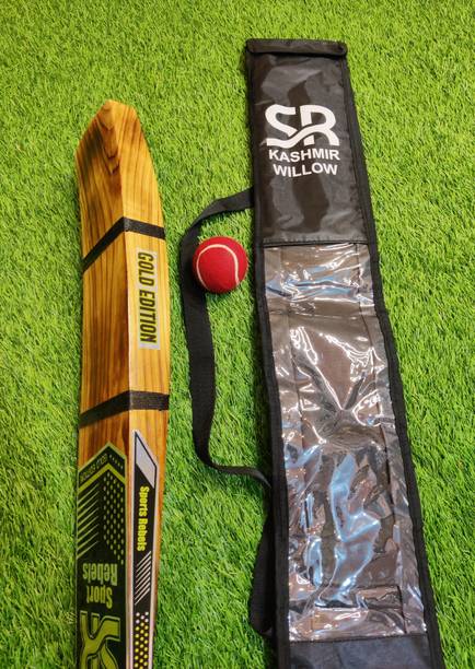 Livesporting Gold Edition Triple Blade Light Weight Kashmir Willow Cricket Bat For 15+ Yrs