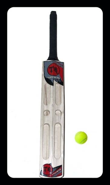 Traders A Scoop bat red Tennis Ball-No Leather Ball Poplar Willow Cricket bat-B Poplar Willow Cricket  Bat For 15+ Yrs