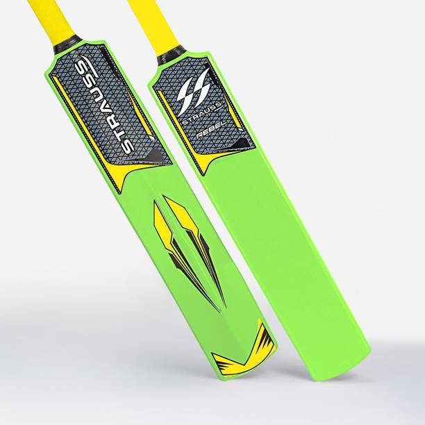 Strauss Rebel Full Size (34 inch) Indoor Outdoor Turf Hard Plastic Tennis Bat (Green) PVC/Plastic Cricket  Bat For 15+ Yrs