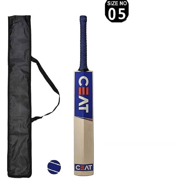 XTROKE Natural Popular Willow Cricket Bat With Ball & Bat Cover (1000 To 1200 g) Poplar Willow Cricket  Bat For 10 - 12 Yrs