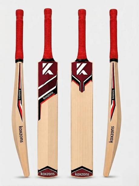 Koxzons Premium Wooden Tennis Full Size Poplar Willow Cricket  Bat For 15+ Yrs