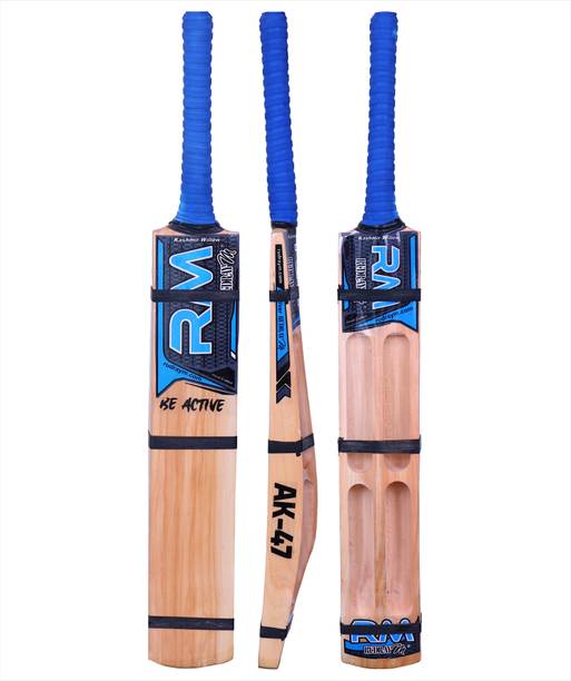 RUDRAYM RM BLUE BRAND KASHMIRI WILLOW DOUBLE BLEAD FOUR STORNG BAND Kashmir Willow Cricket  Bat For 15+ Yrs