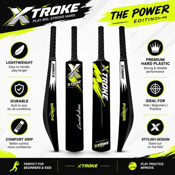 XTROKE The Power Edition Hard Plastic Cricket Bat Light weight Plastic Bat PVC/Plastic Cricket  Bat For 15+ Yrs