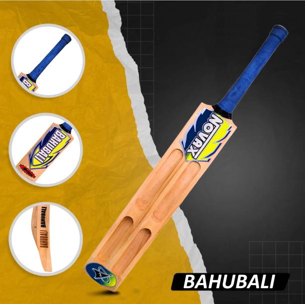 Optimus Novax® Bahubali Kashmir Willow Full Size Cricket Bat For Tennis Ball-Scoop 666A Kashmir Willow Cricket  Bat