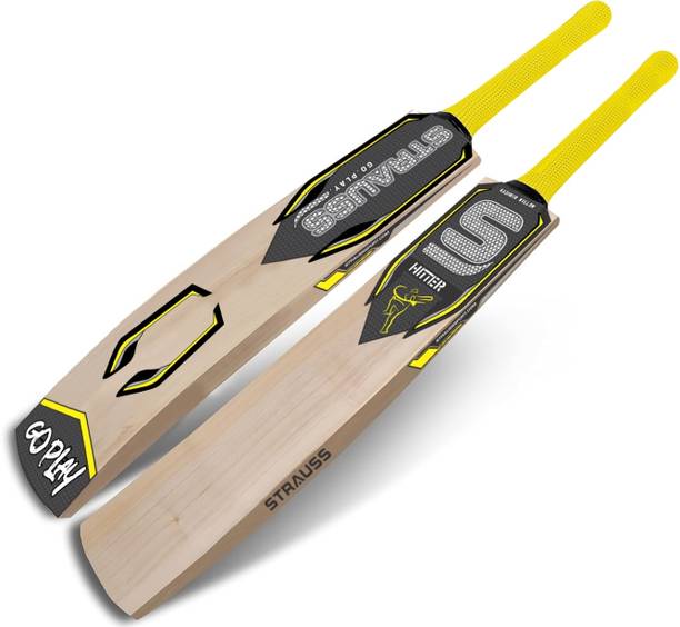 Strauss Hitter | Suitable Only for Tennis Ball | Size: Short Handle | Kashmir Willow Cricket  Bat For 15+ Yrs