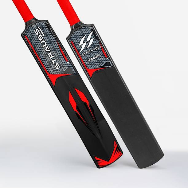 Strauss Rebel Full Size (34 inch) Indoor Outdoor Turf Hard Plastic Tennis Bat (Black) PVC/Plastic Cricket  Bat For 15+ Yrs