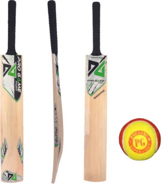 Pro Game Shooter Scoop Design Kashmir Willow Cricket Bat with 1 Dual Colour Tennis Ball Kashmir Willow Cricket  Bat
