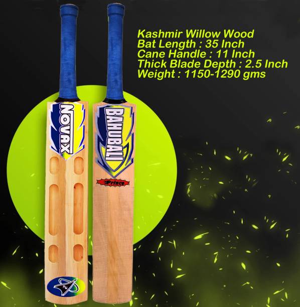 Optimus Novax® Bahubali Kashmir Willow Full Size Cricket Bat For Tennis Ball-Scoop 669C Kashmir Willow Cricket  Bat