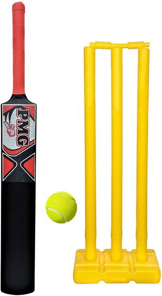 पमग Hard Plastic Bat with PVC Wicket Set & 1 Ball | Bat Ball Stumps Kit for kids PVC/ प्लास्टिक क्रिकेट  बैट फॉर 6 - 7 Yrs