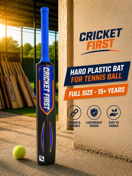 Cricket First Lightweight Hard Plastic Cricket Bat for Tennis Ball PVC/Plastic Cricket  Bat For 15+ Yrs