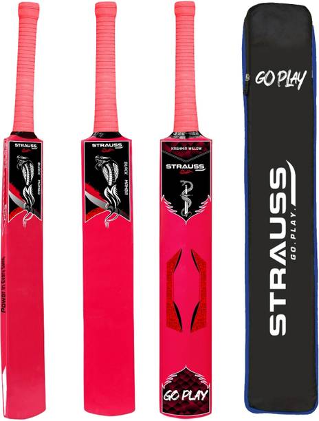 Strauss Black Mamba | Suitable Only for Tennis Ball | Size: Short Handle | Kashmir Willow Cricket  Bat For 15+ Yrs