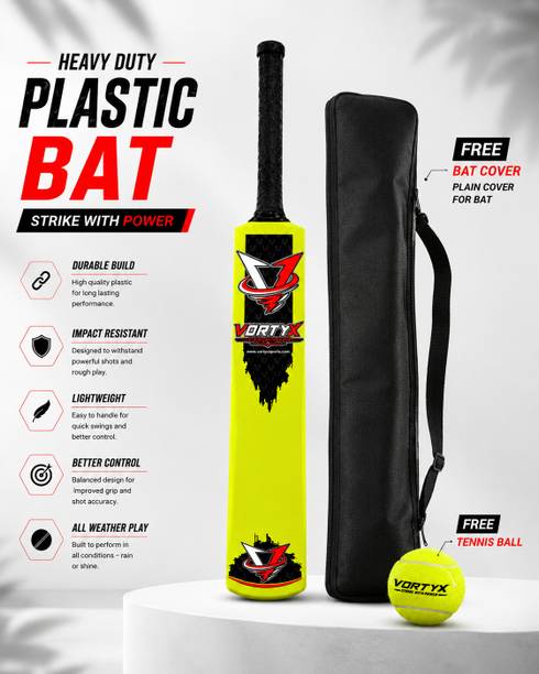 Vortyx Legend Edition Heavy Power Cricket Bat Kit with Bat Bag & Free Tennis Ball PVC/Plastic Cricket  Bat For 15+ Yrs