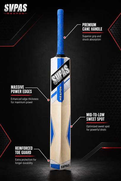 SVPAS cricket bat tennis black hard poplar willow bat Poplar Willow Cricket  Bat For 12 - 14 Yrs