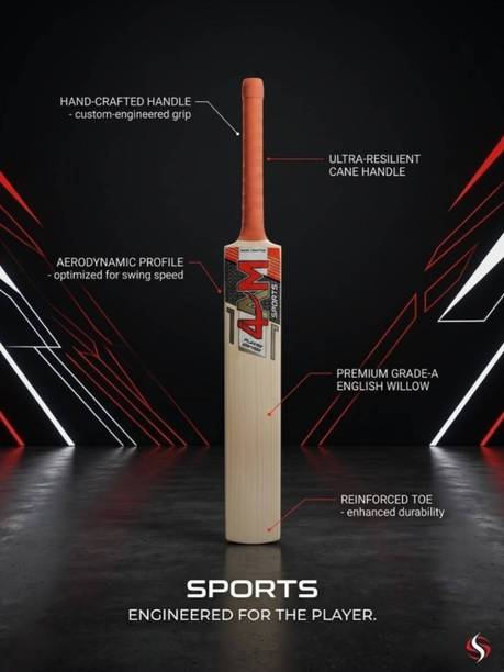 4am sports Midnight Edition_K54 Poplar Willow Cricket  Bat For 11 - 13 Yrs