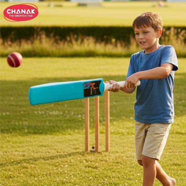 CHANAK Poweredge Small Cricket Turf Bat 25.5 inch for Kids Above 5 Year (Blue) PVC/Plastic Cricket  Bat For 6 - 7 Yrs